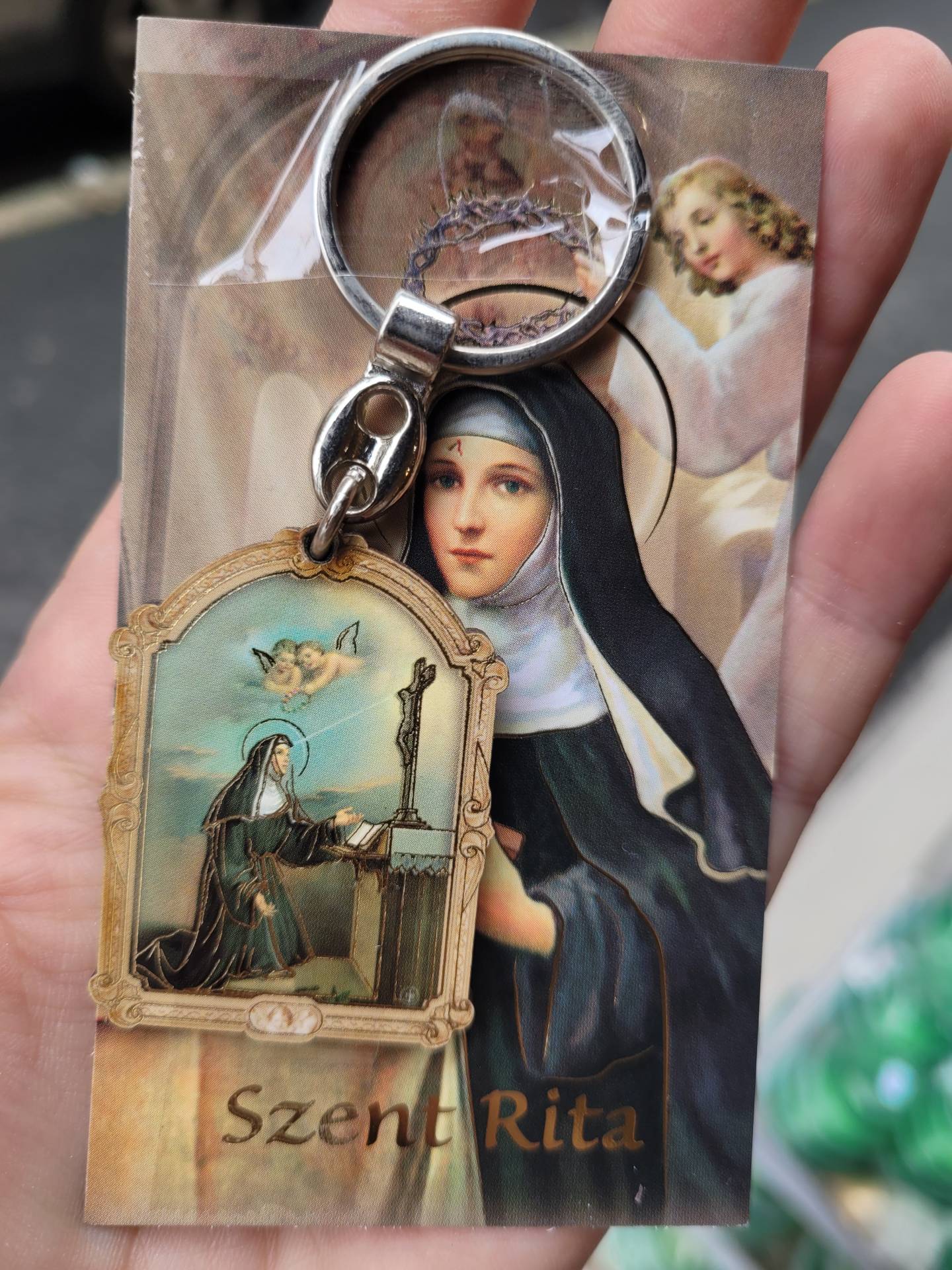 Szent Rita Szentkép+ ima+ Kulcstartó 